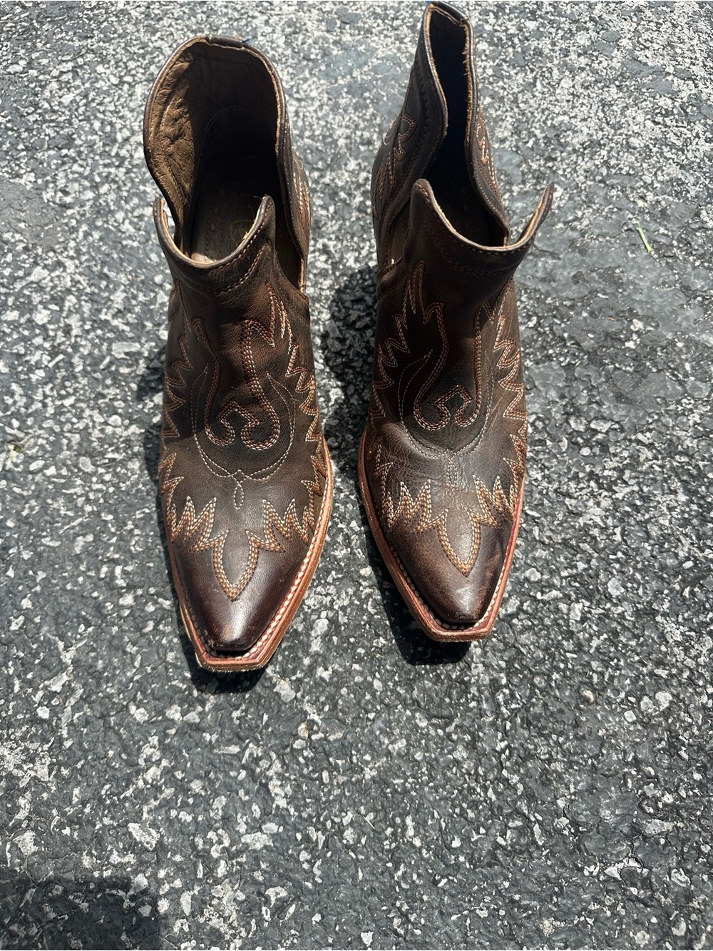 Ariat Brown Leather Western Ankle Booties